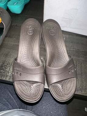 Crocs Women's Kadee Wedge Slide Sandals Chocolate Brown Size 10